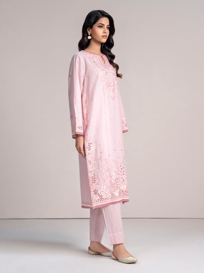2 Piece Self Jacquard Suit- Embroidered (Pret)
