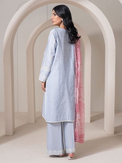 3 Piece Jacquard Suit-Embroidered (Pret)