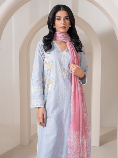 3 Piece Jacquard Suit-Embroidered (Pret)