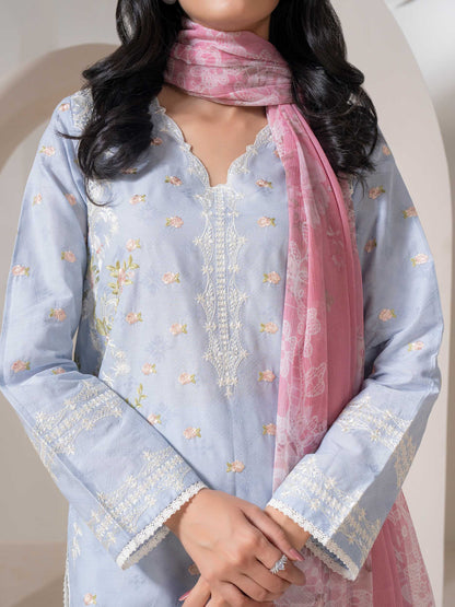 3 Piece Jacquard Suit-Embroidered (Pret)
