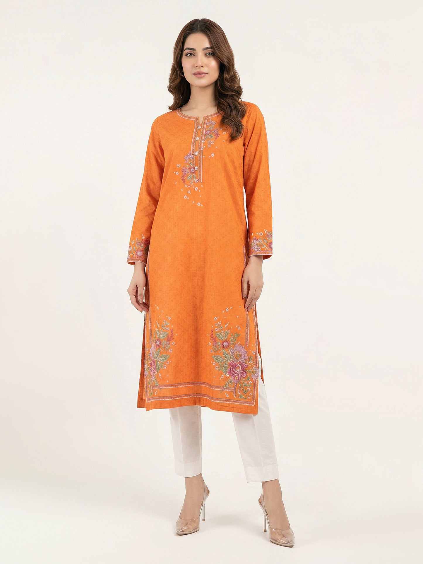 Self Jacquard Shirt-Embroidered (Pret)