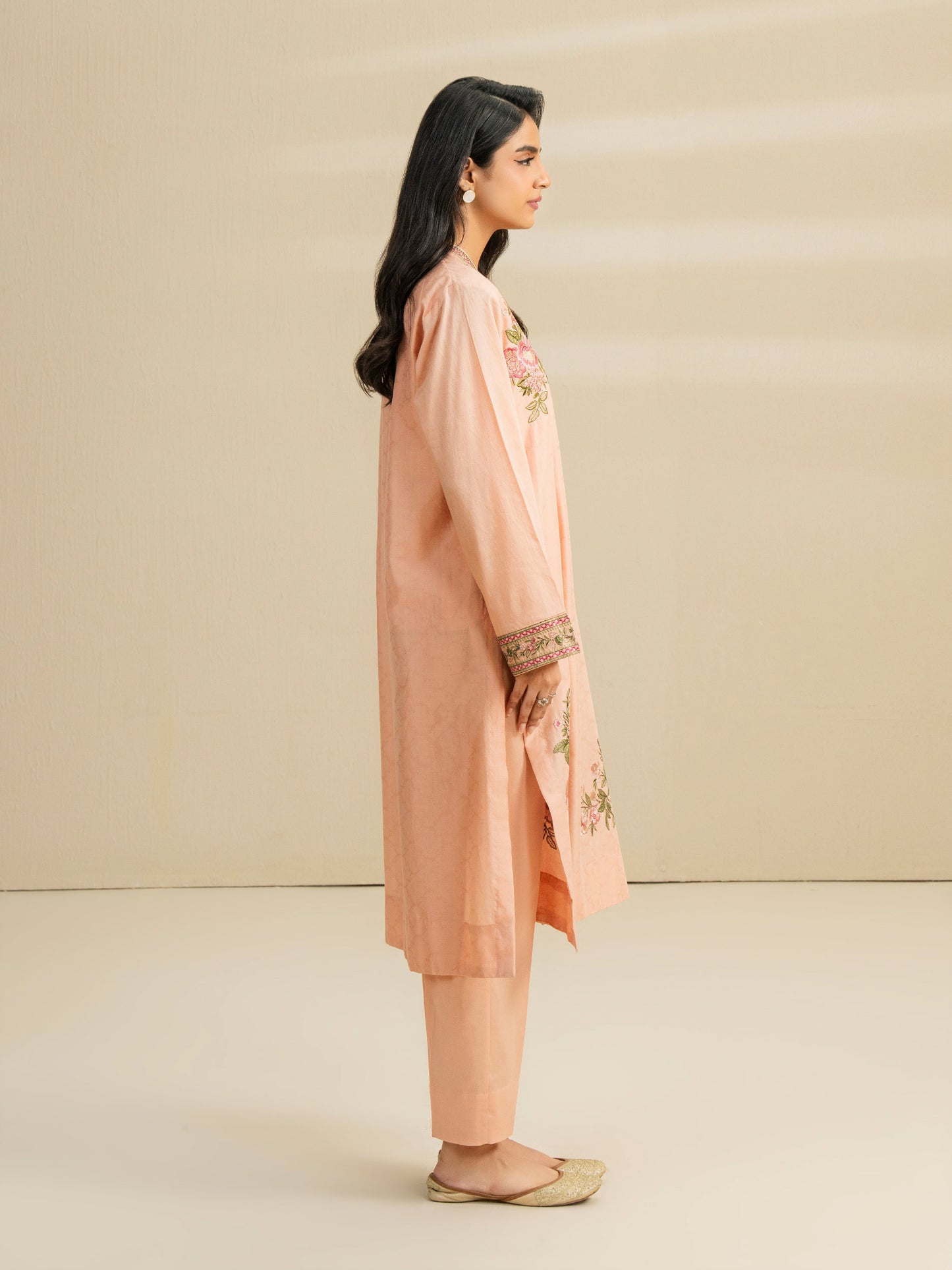 2 Piece Jacquard Suit-Embroidered (Pret)