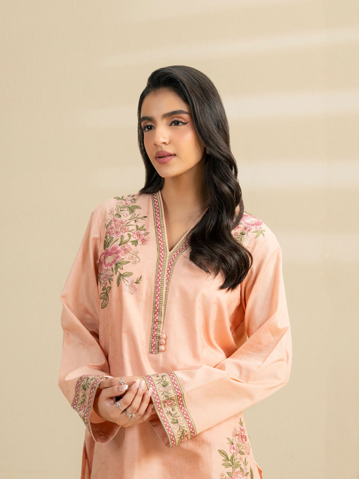 2 Piece Jacquard Suit-Embroidered (Pret)