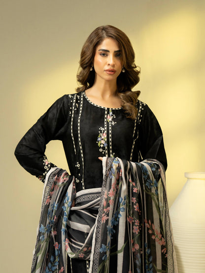 2 Piece Jacquard Suit-Embroidered (Pret)