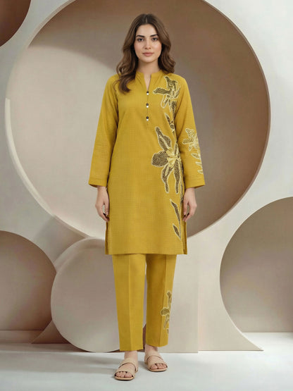 2 Piece Lawn Texture Suit- Embroidered (Pret)