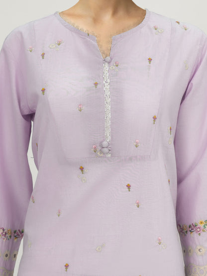 2 Piece Lawn Slub Suit- Embroidered (Pret)