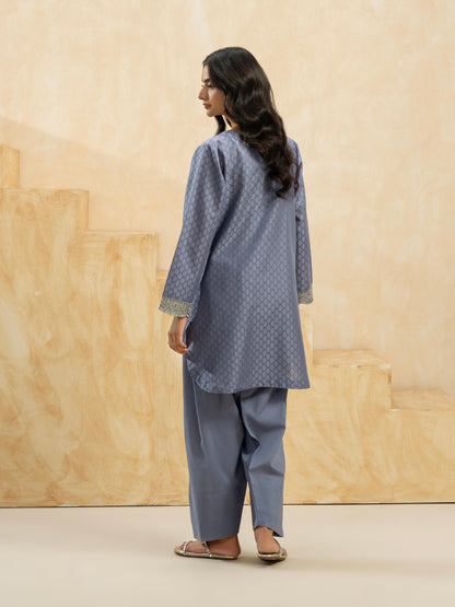 2 Piece Jacquard Suit-Embroidered (Pret)