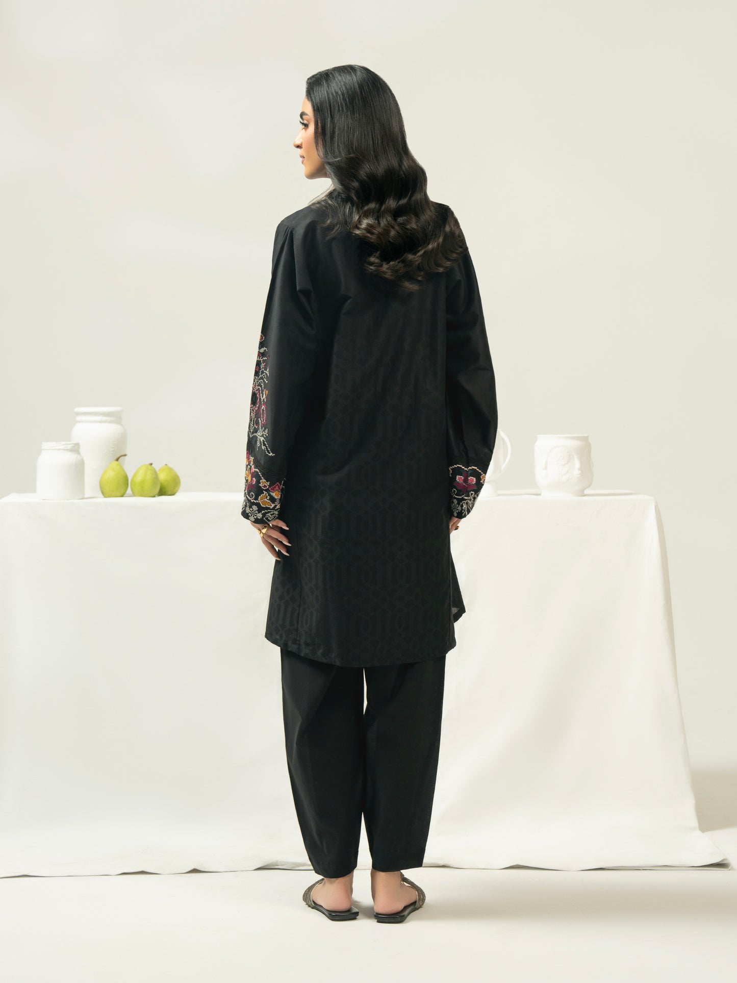 2 Piece Jacquard Suit-Embroidered (Pret)