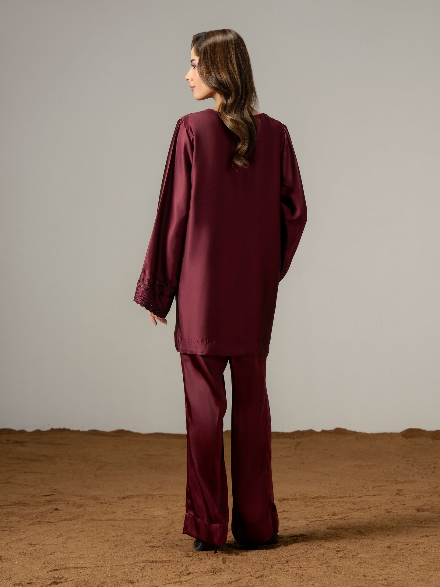 Silk Co-ord Set- Embroidered