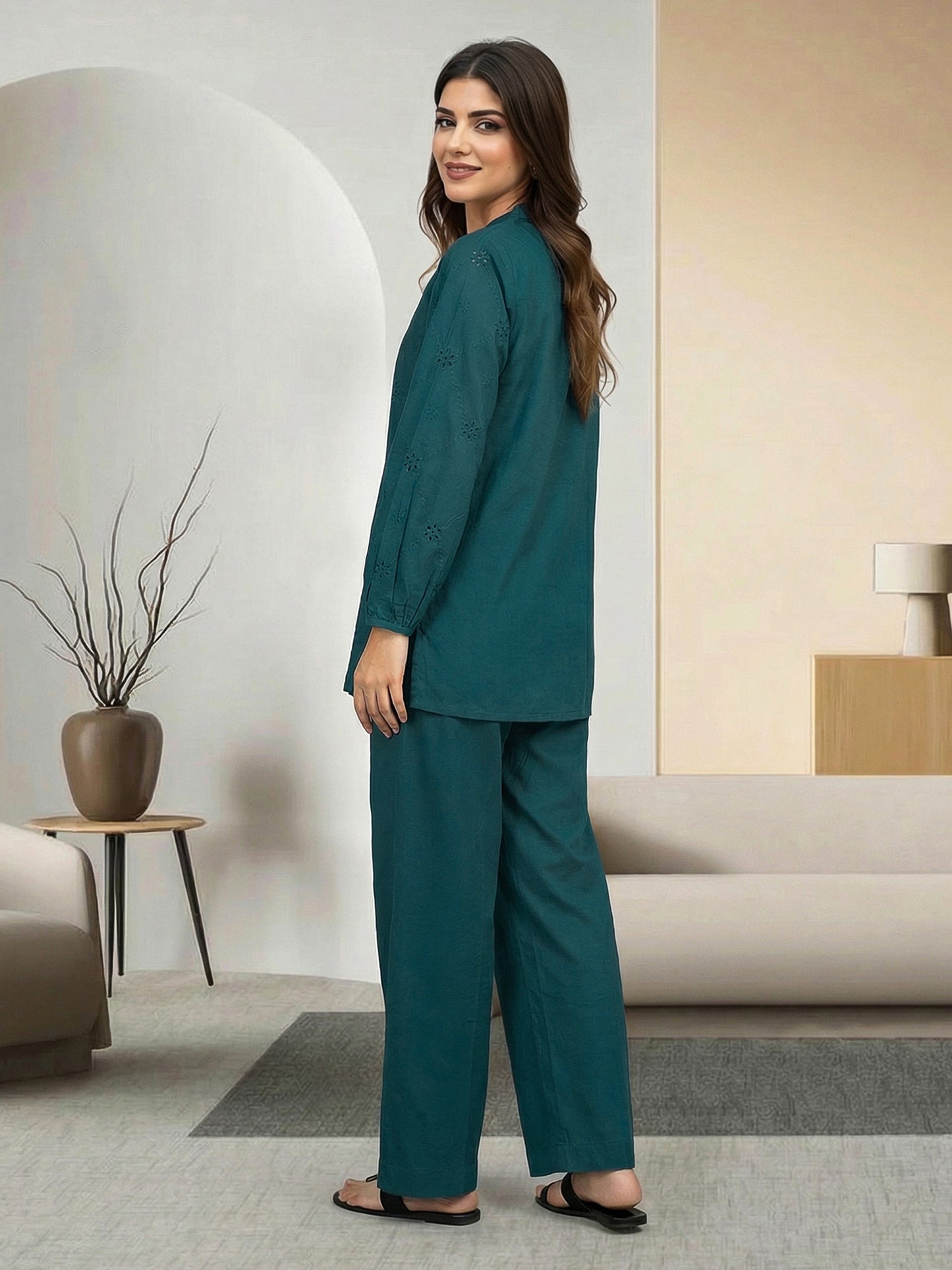 Dobby Co-ord set- Embroidered