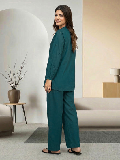 Dobby Co-ord set- Embroidered