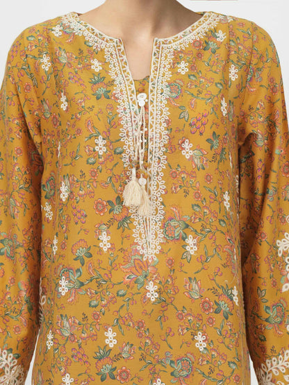 2 Piece Satin Suit- Embroidered (Pret)