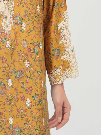 2 Piece Satin Suit- Embroidered (Pret)