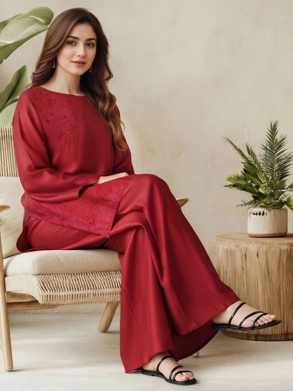 2 Piece Premium Silk Suit- Embroidered (Pret) WINTER ARTICLE