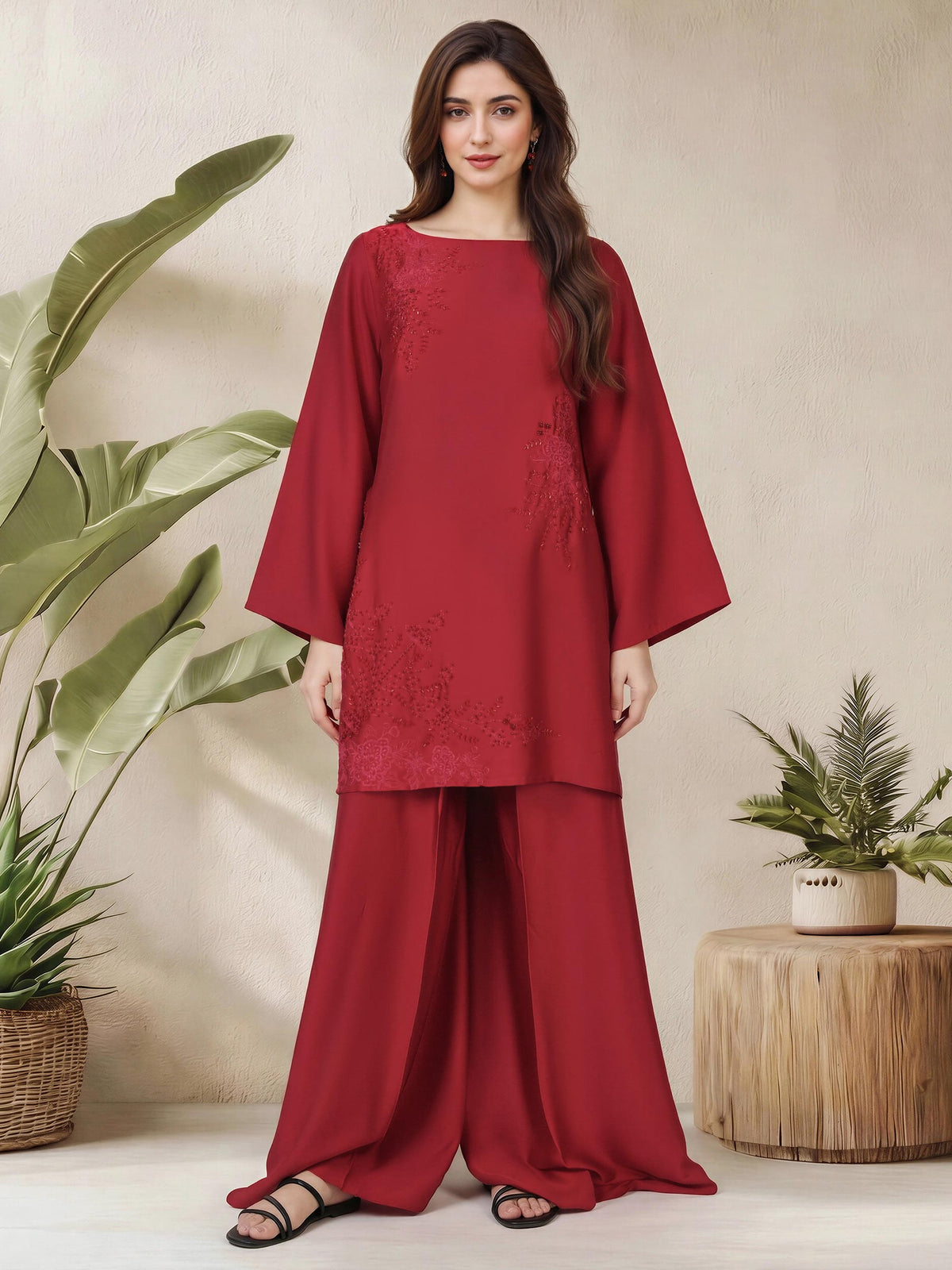 2 Piece Premium Silk Suit- Embroidered (Pret) WINTER ARTICLE