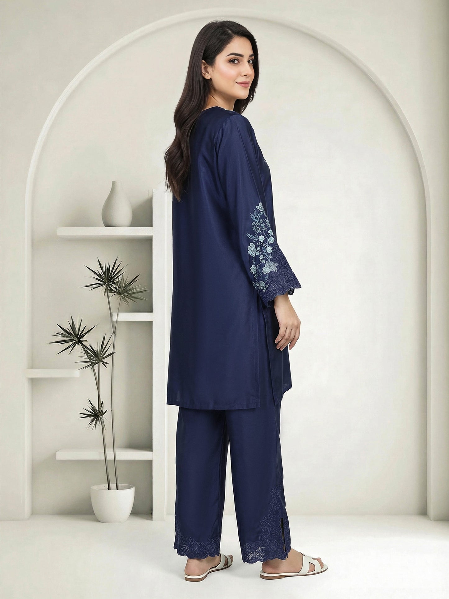 2 Piece Silk Suit- Embroidered (Pret)