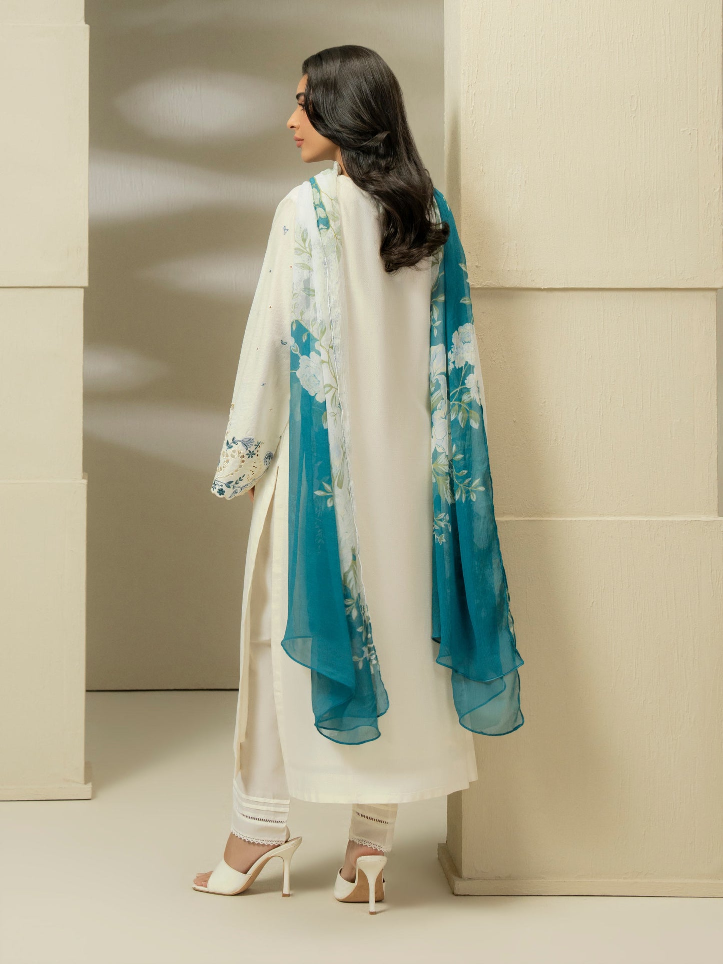 3 Piece Dobby Suit-Embroidered (Pret)