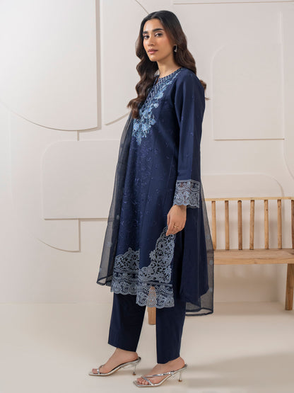 3 Piece Satin Suit-Embroidered (Pret)