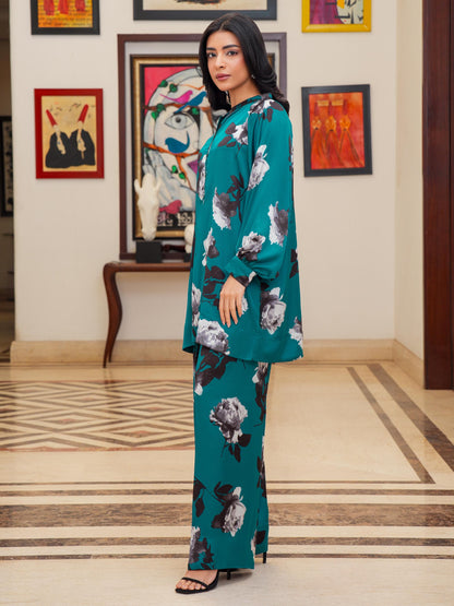 Silk Co-ord Set-Printed (Pret)