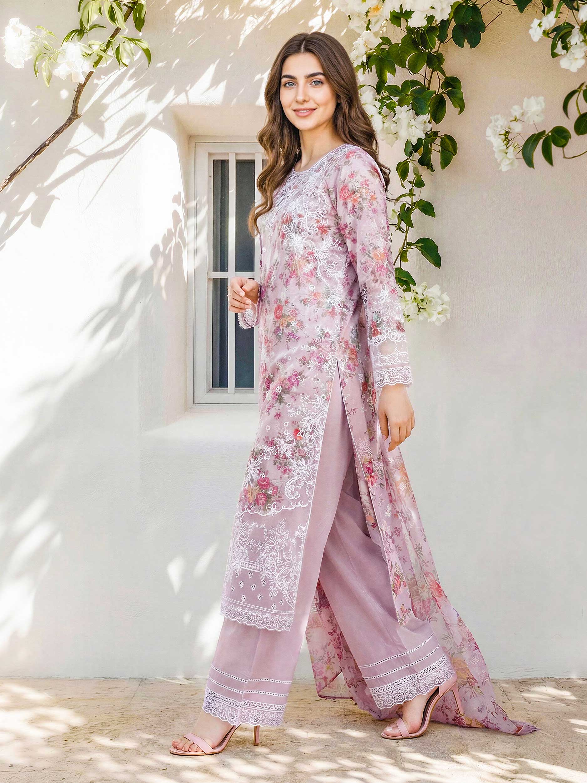 3 Piece Lawn Suit- Embroidered (Pret)