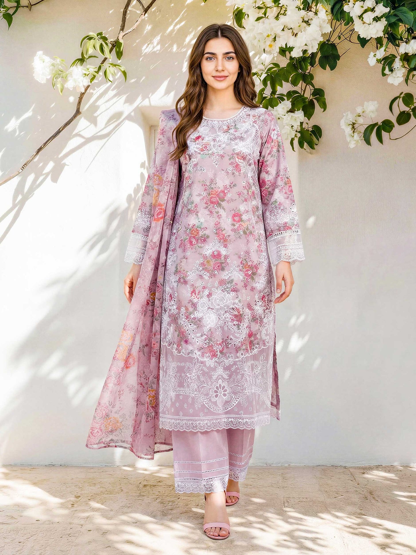 3 Piece Lawn Suit- Embroidered (Pret)
