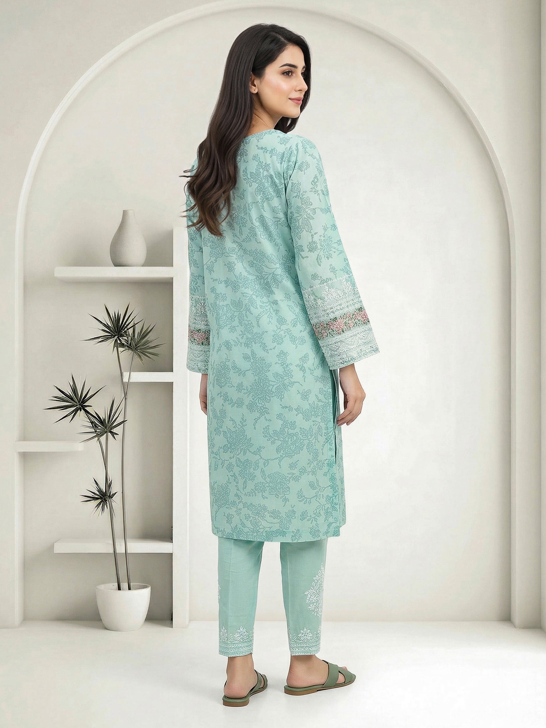 2 Piece Lawn Suit- Embroidered (Pret)