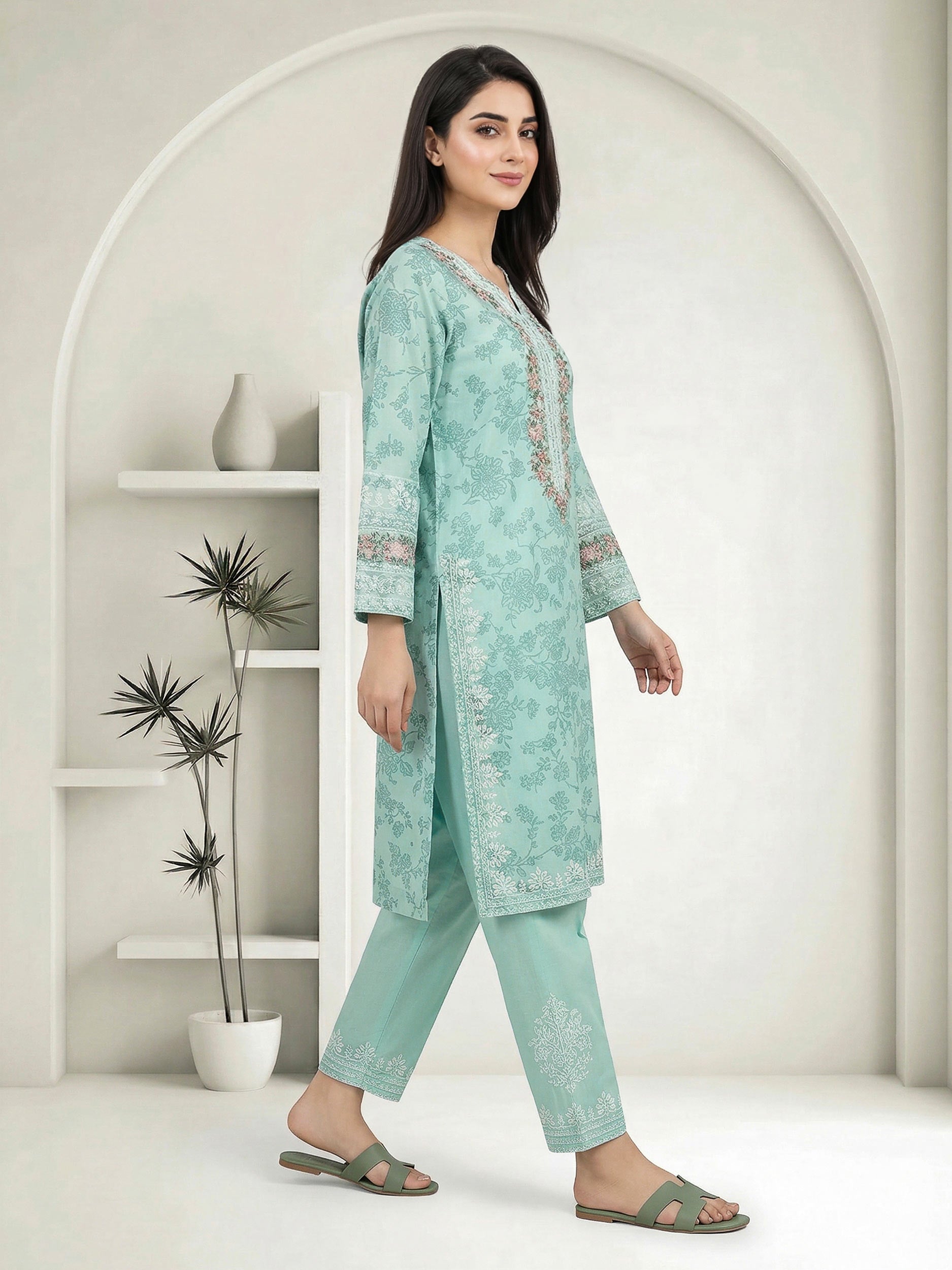 2 Piece Lawn Suit- Embroidered (Pret)