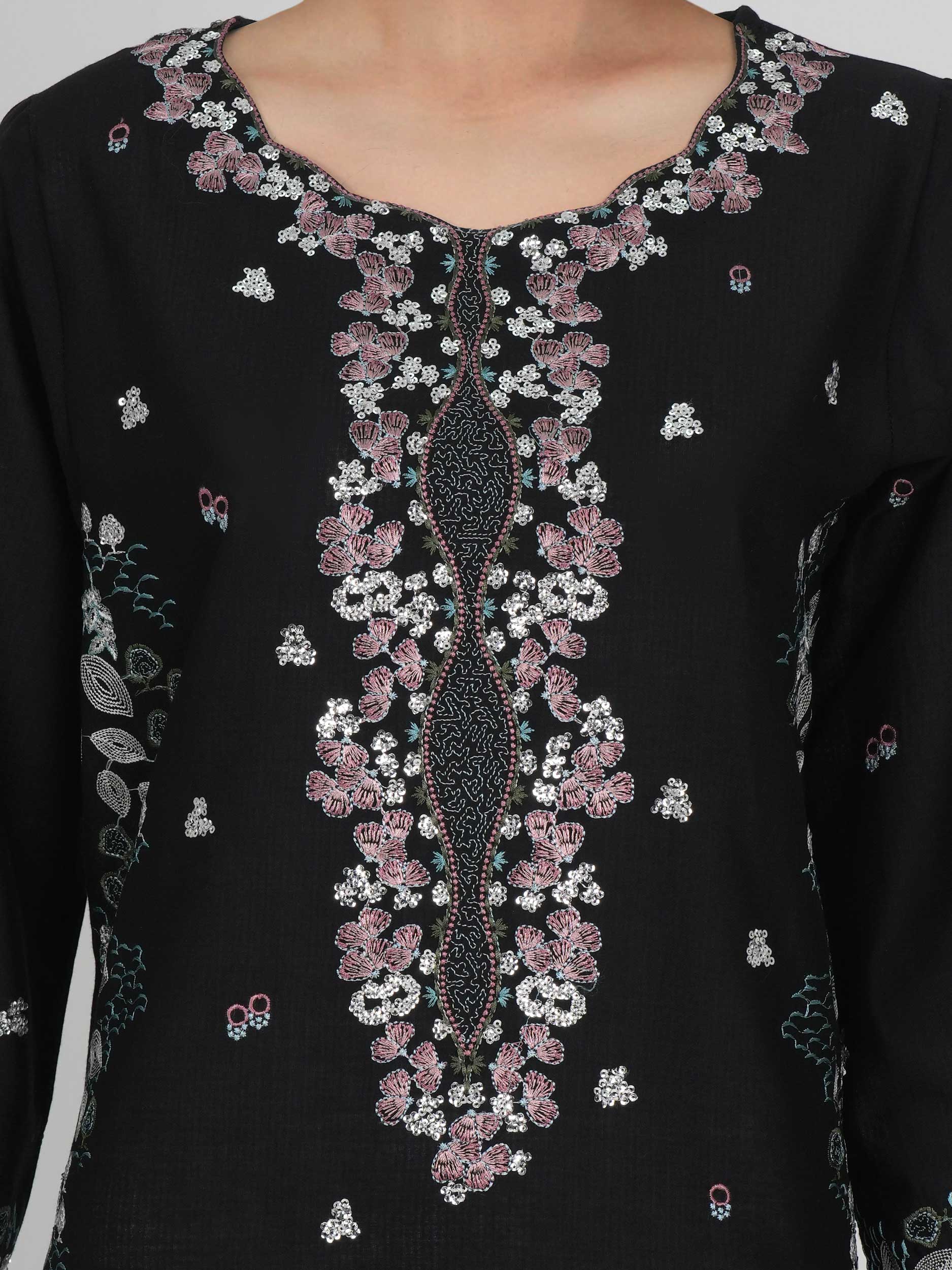 3 Piece Dobby Suit- Embroidered (Pret)