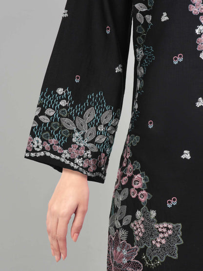 3 Piece Dobby Suit- Embroidered (Pret)