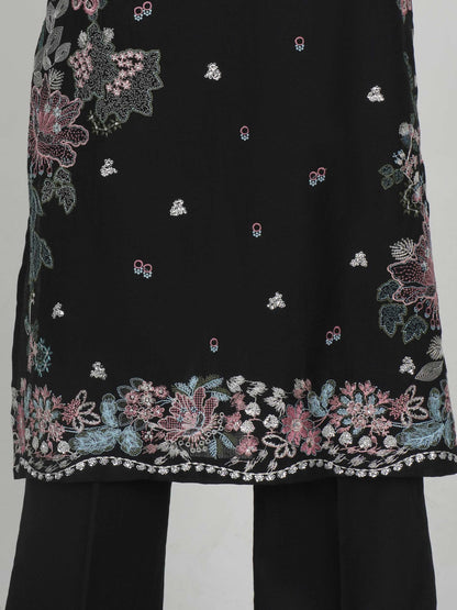3 Piece Dobby Suit- Embroidered (Pret)