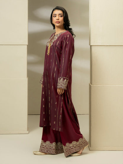2 Piece Jacquard Suit-Embroidered (Pret)