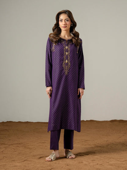 2 Piece Jacquard Suit-Embroidered (Pret)