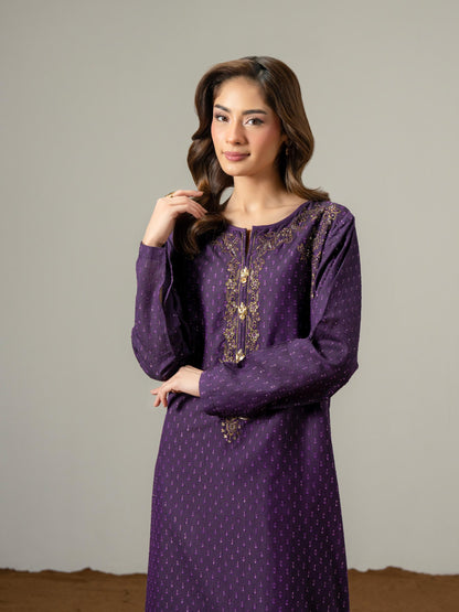 2 Piece Jacquard Suit-Embroidered (Pret)