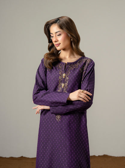 2 Piece Jacquard Suit-Embroidered (Pret)