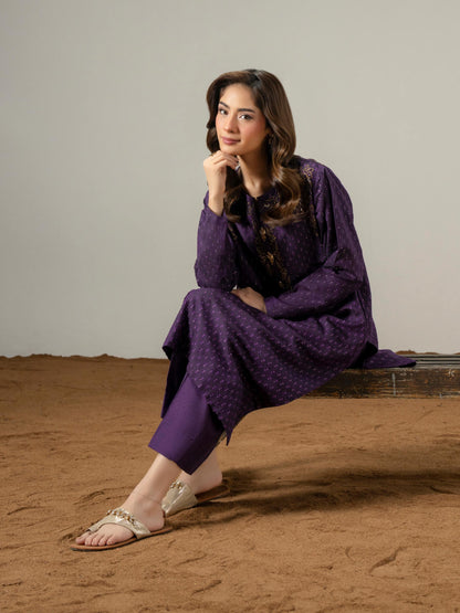 2 Piece Jacquard Suit-Embroidered (Pret)