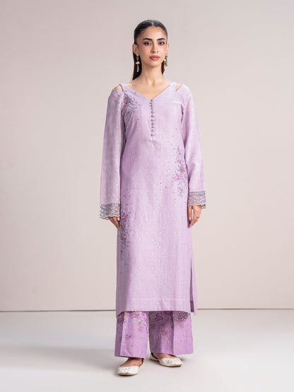 2 Piece Jacquard Suit- Embroidered (Pret)