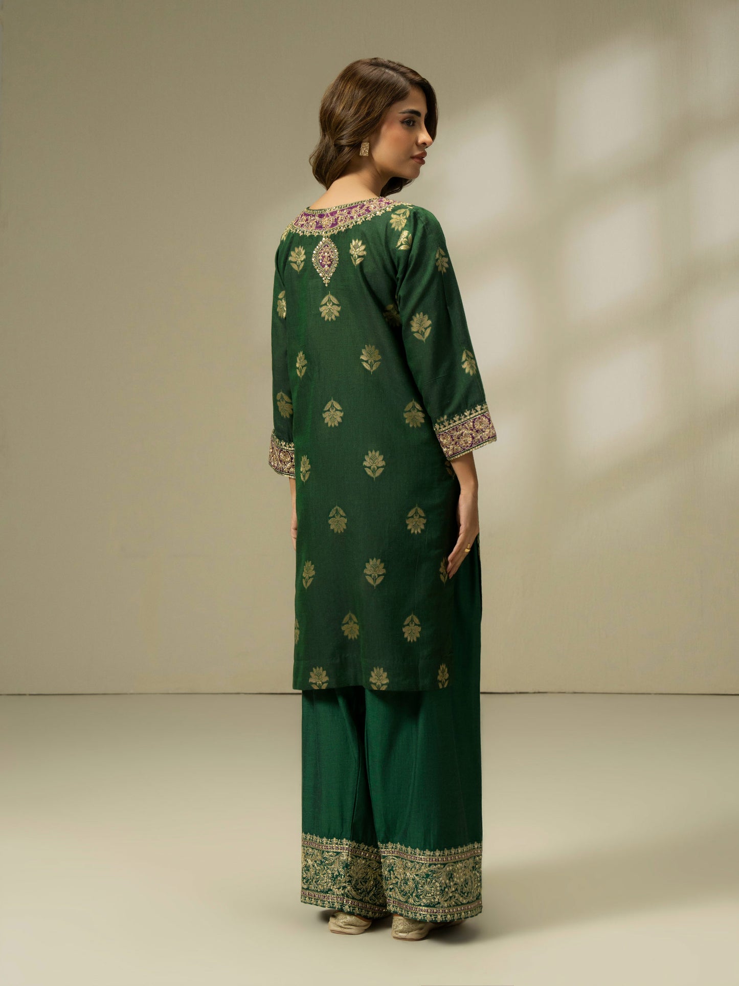 2 Piece Jacquard Suit-Embroidered (Pret)