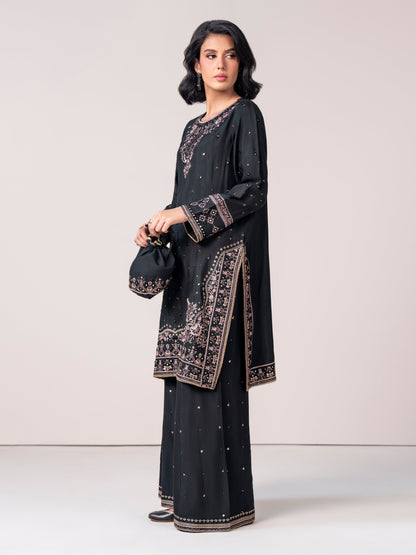 2 Piece Raw Silk Suit- Embroidered (Pret)