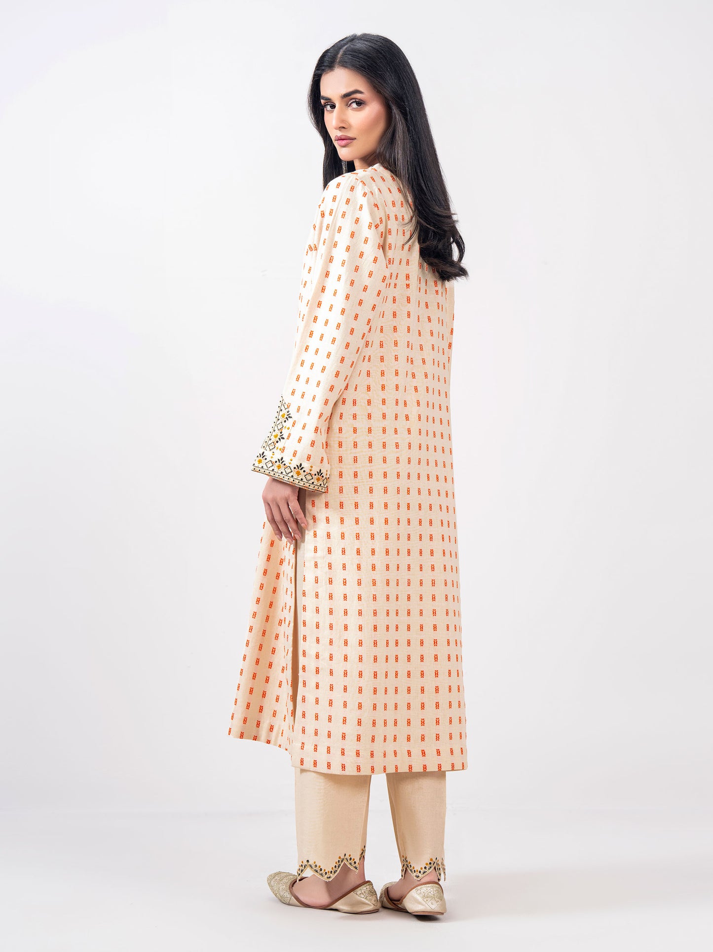 2 Piece Jacquard Suit- Embroidered (Pret)