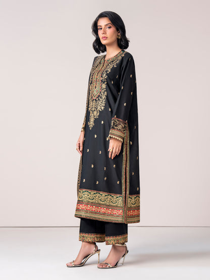 3 Piece Jacquard Suit- Embroidered (Pret)