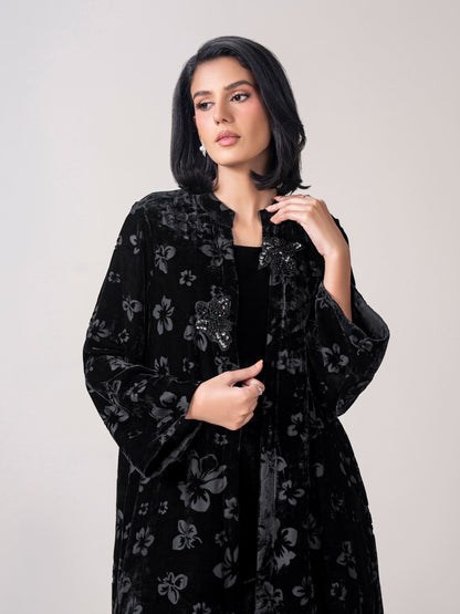 2-Piece Cardigan Velvet Suit- Embellished (Pret)