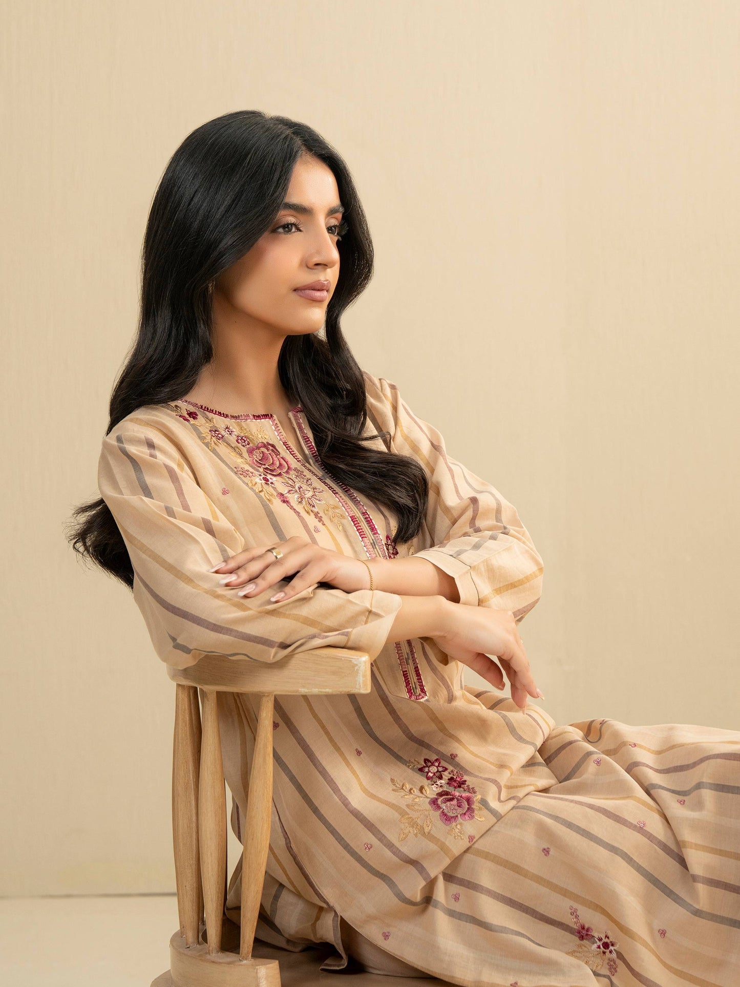 2 Piece Yarn Dyed Suit-Embroidered (Pret)