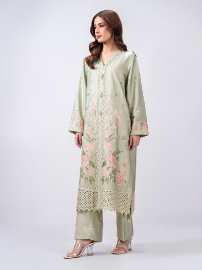 2 Piece Silk Suit- Embroidered (Pret)