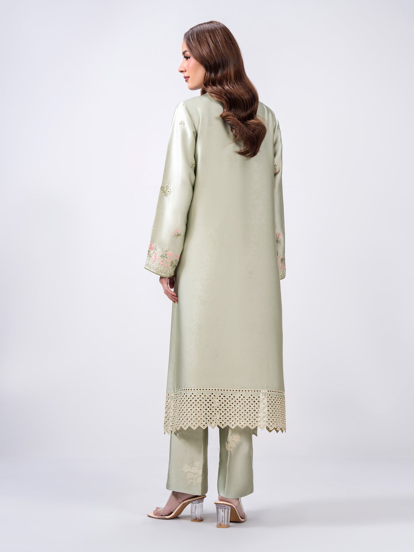 2 Piece Silk Suit- Embroidered (Pret)