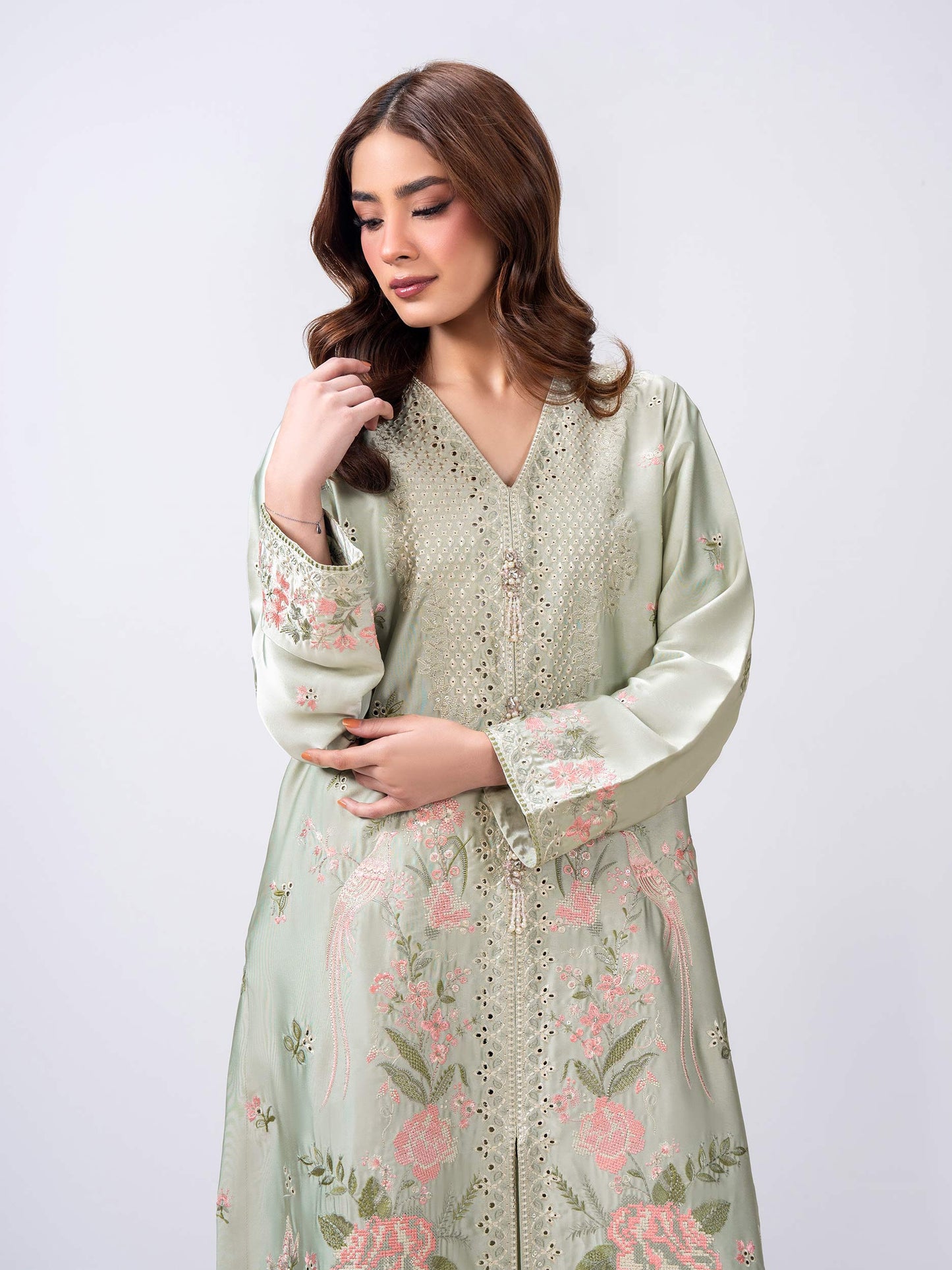 2 Piece Silk Suit- Embroidered (Pret)