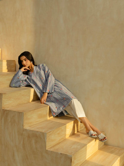 Denim Shirt-Embroidered (Pret)