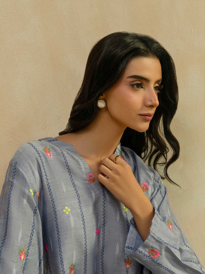 Denim Shirt-Embroidered (Pret)