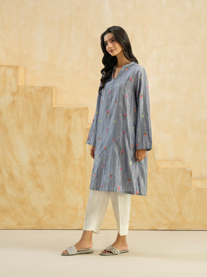 Denim Shirt-Embroidered (Pret)