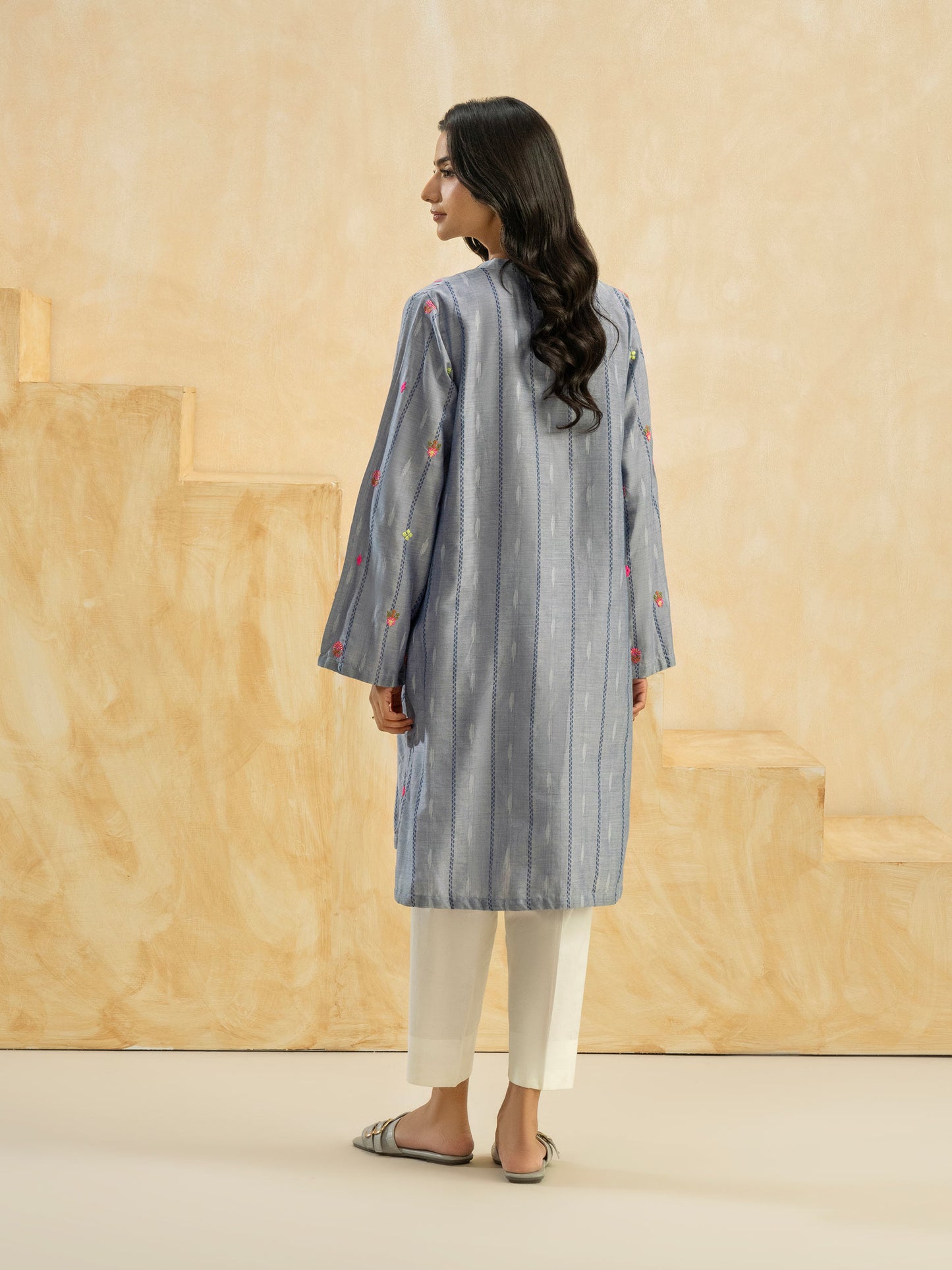 Denim Shirt-Embroidered (Pret)