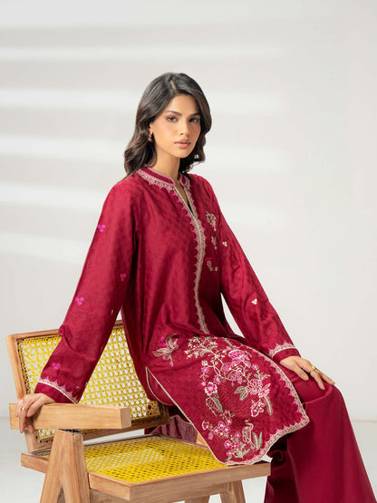 2 Piece Jacquard Suit-Embroidered (Pret)